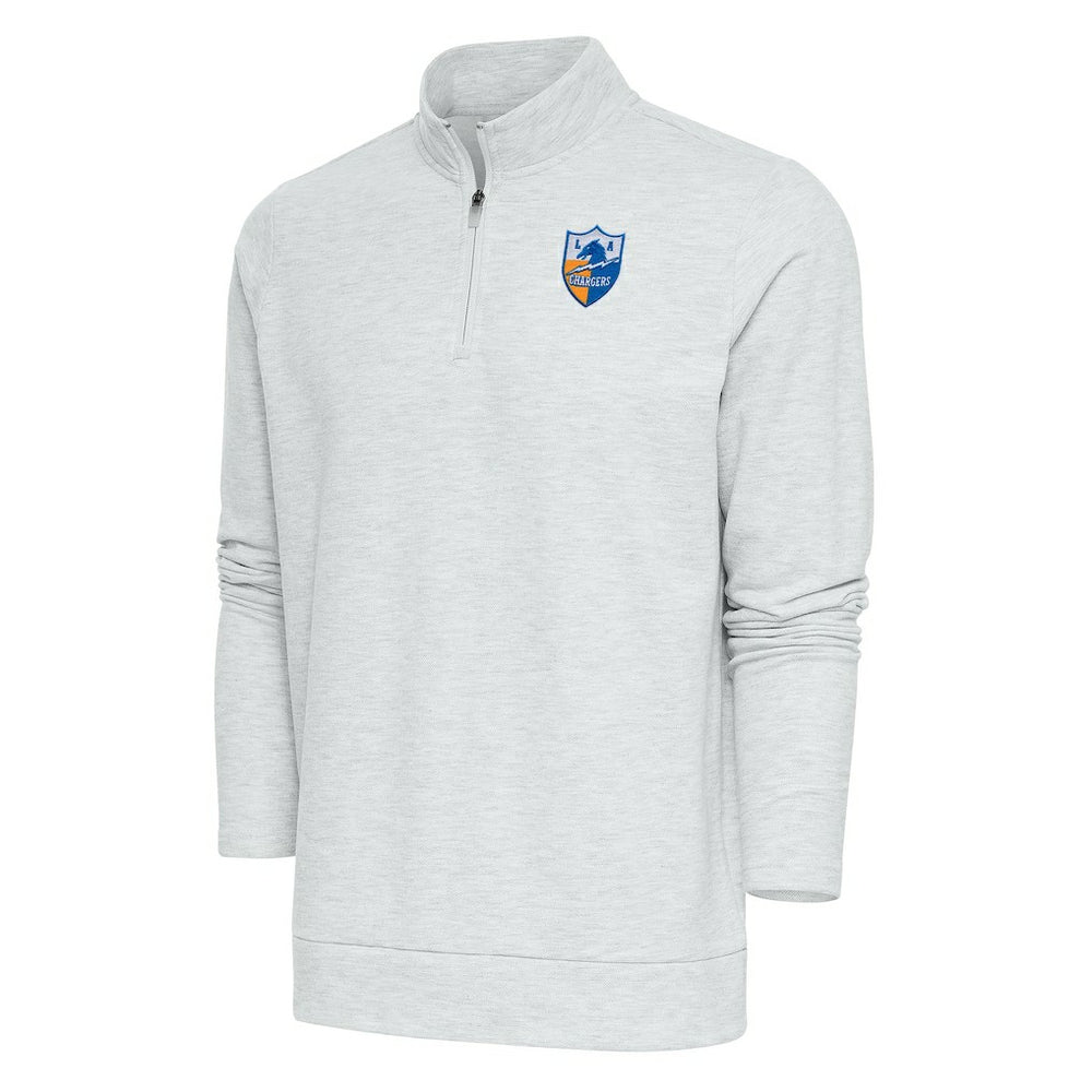 Los Angeles Chargers Antigua Team Logo Throwback Gambit Quarter-Zip Pullover Top