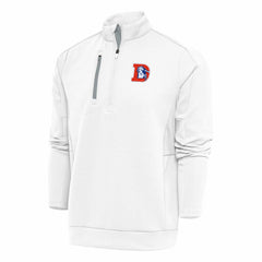 Denver Broncos Antigua Team Logo Throwback Generation Quarter-Zip Pullover Top