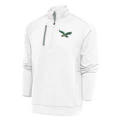 Philadelphia Eagles Antigua Team Logo Throwback Generation Quarter-Zip Pullover Top