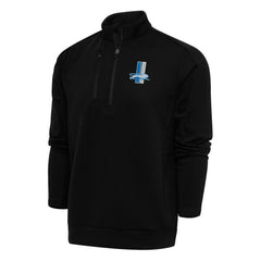 Detroit Lions Antigua Team Logo Throwback Generation Quarter-Zip Pullover Top