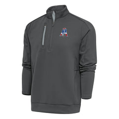 New England Patriots New Era Antigua Team Logo Throwback Generation Quarter-Zip Pullover Top