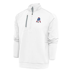 New England Patriots New Era Antigua Team Logo Throwback Generation Quarter-Zip Pullover Top