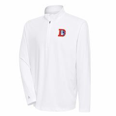 Denver Broncos Antigua Team Logo Throwback Tribute Quarter-Zip Pullover Top