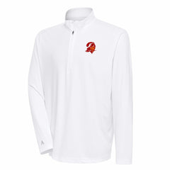 Tampa Bay Buccaneers Antigua Team Logo Throwback Tribute Quarter-Zip Pullover Top