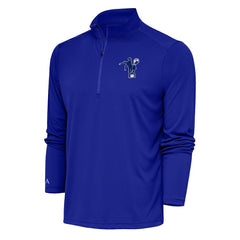 Indianapolis Colts Antigua Team Logo Throwback Tribute Quarter-Zip Pullover Top