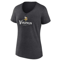 Minnesota Vikings Women's Logo Team Lockup V-Neck T-Shirt