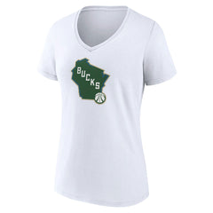 Milwaukee Bucks Women's Alternate Logo V-Neck T-Shirt On Sale