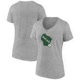 Milwaukee Bucks Women's Alternate Logo V-Neck T-Shirt For Sale