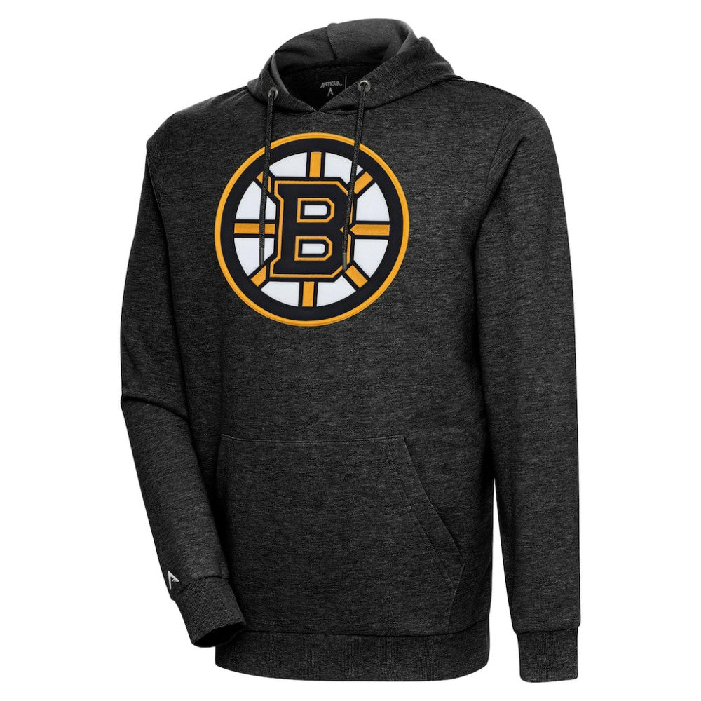 Boston Bruins Antigua Logo Action Chenille Pullover Hoodie For Sale