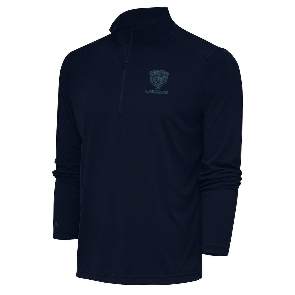 Chicago Bears Antigua Tonal Logo Tribute Quarter-Zip Pullover Top