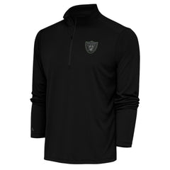 Las Vegas Raiders Antigua Tonal Logo Tribute Quarter-Zip Pullover Top
