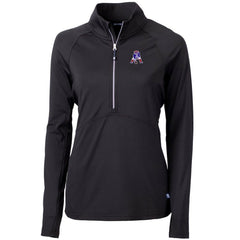 New England Patriots Cutter & Buck Women's Throwback Logo Adapt Eco Knit Stretch Recycled Half-Zip Pullover Top