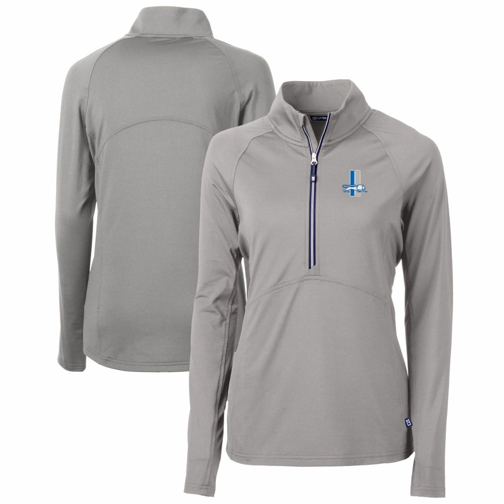 Detroit Lions Cutter & Buck Women's Throwback Logo Adapt Eco Knit Stretch Recycled Half-Zip Pullover Top