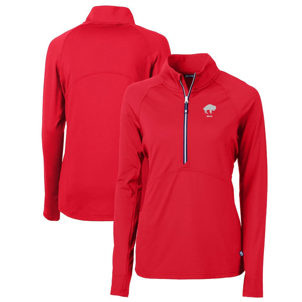 Buffalo Bills Cutter & Buck Women's Throwback Logo Adapt Eco Knit Stretch Recycled Half-Zip Pullover Top