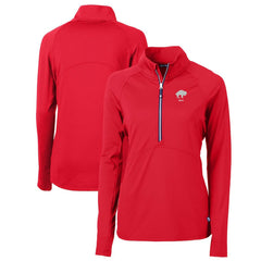 Buffalo Bills Cutter & Buck Women's Throwback Logo Adapt Eco Knit Stretch Recycled Half-Zip Pullover Top