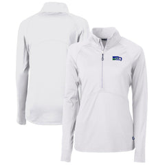 Seattle Seahawks Cutter & Buck Women's Throwback Logo Adapt Eco Knit Stretch Recycled Half-Zip Pullover Top