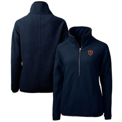 Chicago Bears Cutter & Buck Women's Throwback Logo Cascade Eco Sherpa Fleece Half-Zip Pullover Jacket
