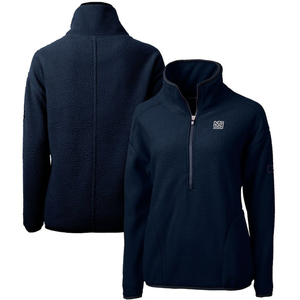 New York Giants Cutter & Buck Women's Throwback Logo Cascade Eco Sherpa Fleece Half-Zip Pullover Jacket