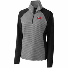 San Francisco 49ers Cutter & Buck Women's Throwback Logo Forge Tonal Stripe Stretch Half-Zip Pullover Top