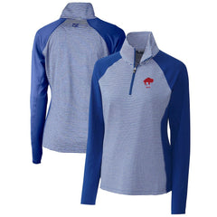 Buffalo Bills Cutter & Buck Women's Throwback Logo Forge Tonal Stripe Stretch Half-Zip Pullover Top