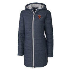 Chicago Bears Cutter & Buck Women's Throwback Logo Rainier Primaloft Eco Full-Zip Hoodie Long Coat