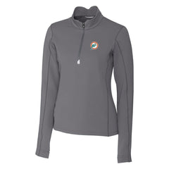 Miami Dolphins Cutter & Buck Women's Throwback Logo Traverse Stretch Quarter-Zip Pullover Top