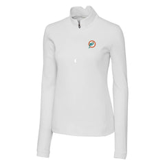 Miami Dolphins Cutter & Buck Women's Throwback Logo Traverse Stretch Quarter-Zip Pullover Top