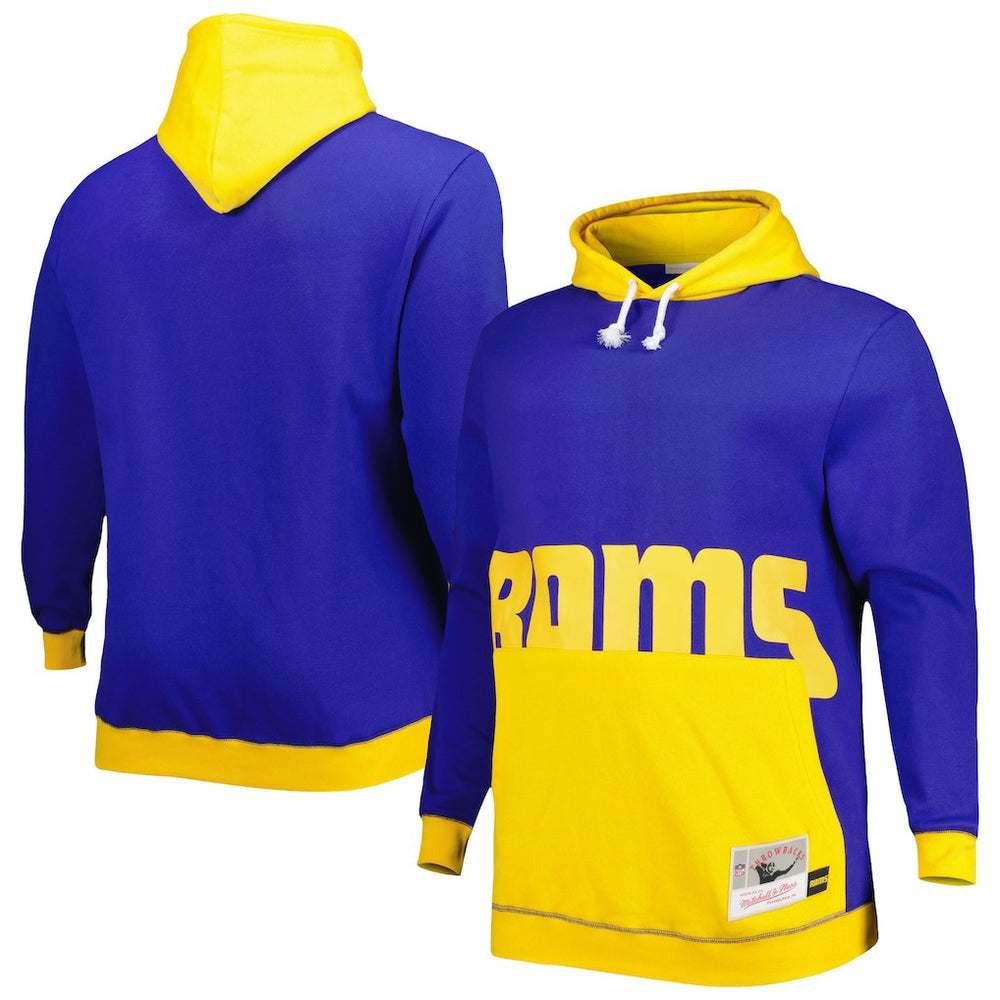 Los Angeles Rams Mitchell & Ness Big & Tall Big Face Pullover Hoodie