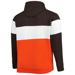 Cleveland Browns New Era Big & Tall Current Colorblock Raglan Fleece Pullover Hoodie