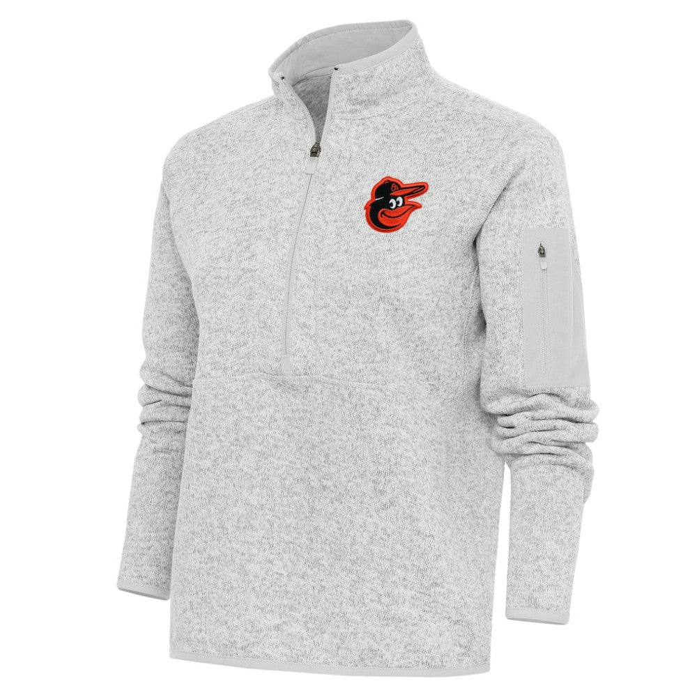 Baltimore Orioles Antigua Women's Logo Fortune Quarter-Zip Pullover Jacket | MLB New