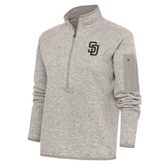 San Diego Padres Antigua Women's Logo Fortune Quarter-Zip Pullover Jacket | MLB Sale