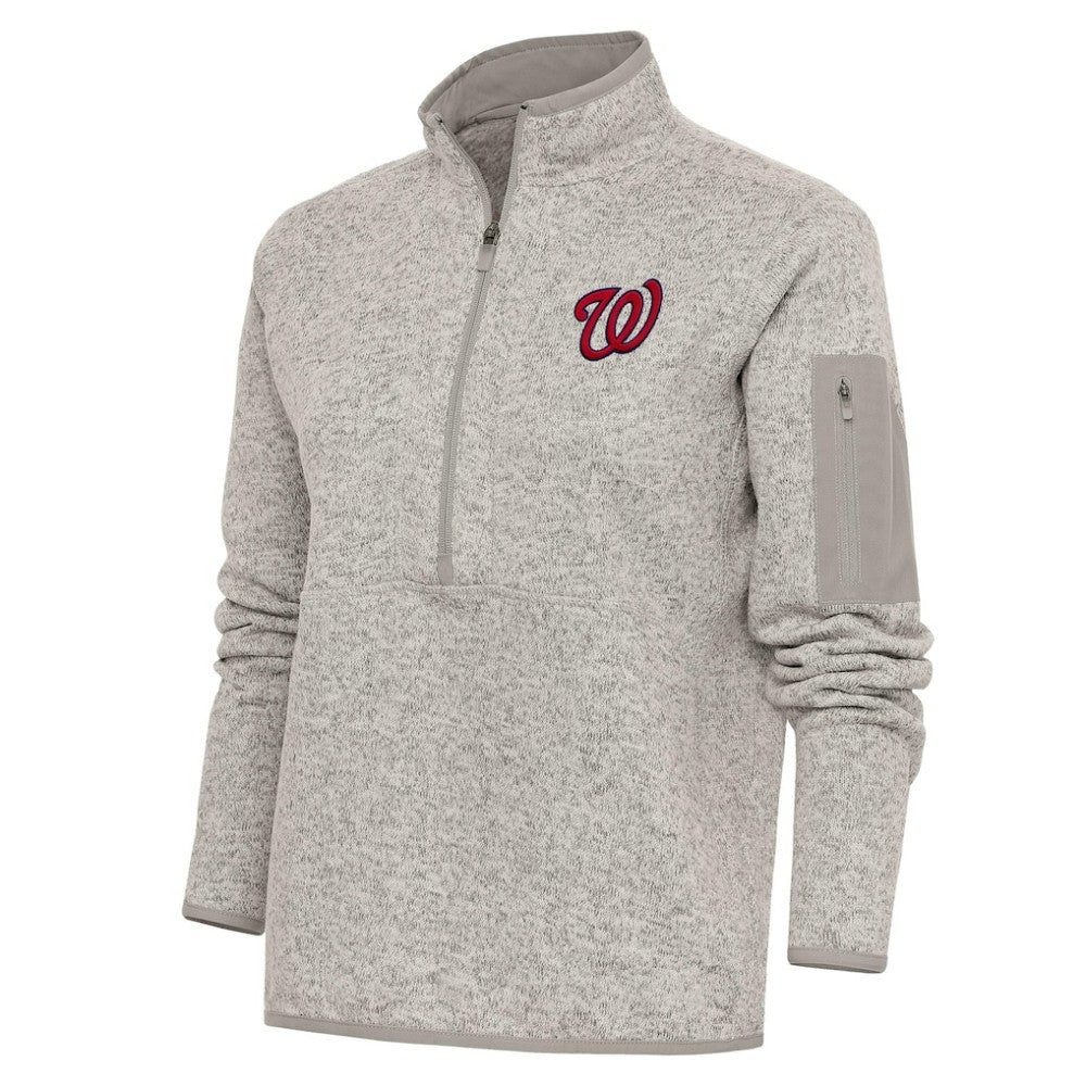 Washington Nationals Antigua Women's Logo Fortune Quarter-Zip Pullover Jacket | MLB For sale