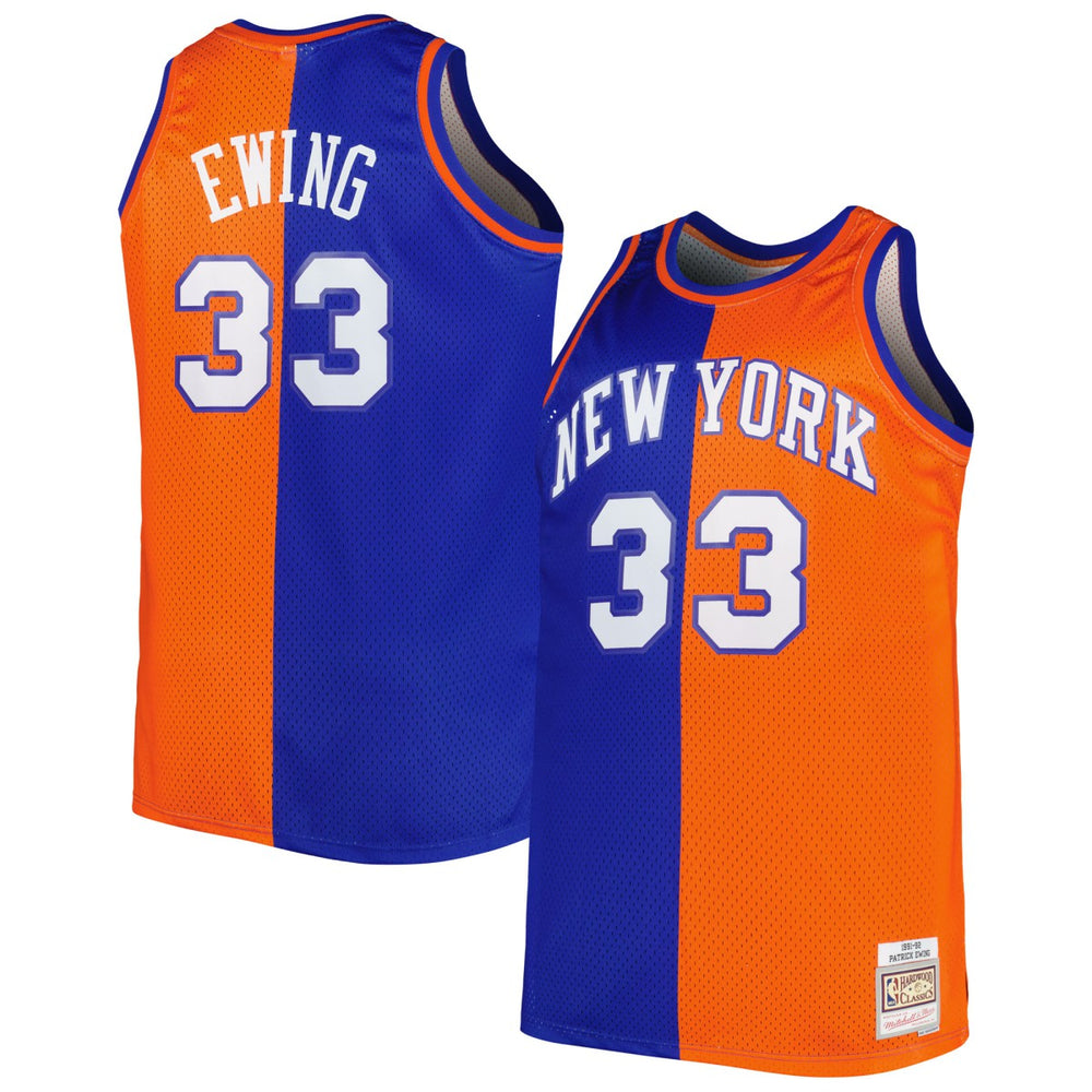Patrick Ewing New York Knicks Big & Tall Hardwood Classics 1991/92 Split Swingman Jersey On Sale