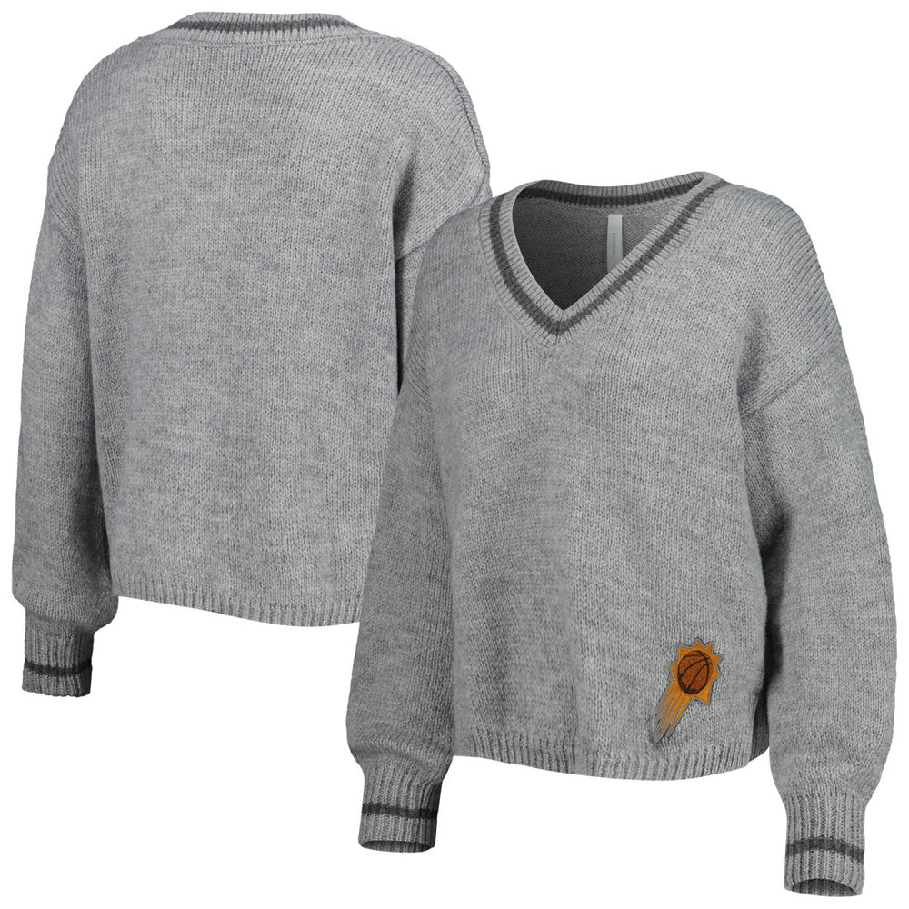 Phoenix Suns Lusso Women's Scarletts Lantern Sleeve Tri-Blend V-Neck Pullover Sweater New