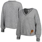 Phoenix Suns Lusso Women's Scarletts Lantern Sleeve Tri-Blend V-Neck Pullover Sweater New