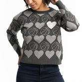 Brooklyn Nets Lusso Women's Basketball Love Swarovski Crystal Intarsia Pullover Sweater Online