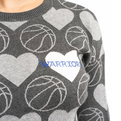 Golden State Warriors Lusso Women's Basketball Love Swarovski Crystal Intarsia Pullover Sweater sale For Sale