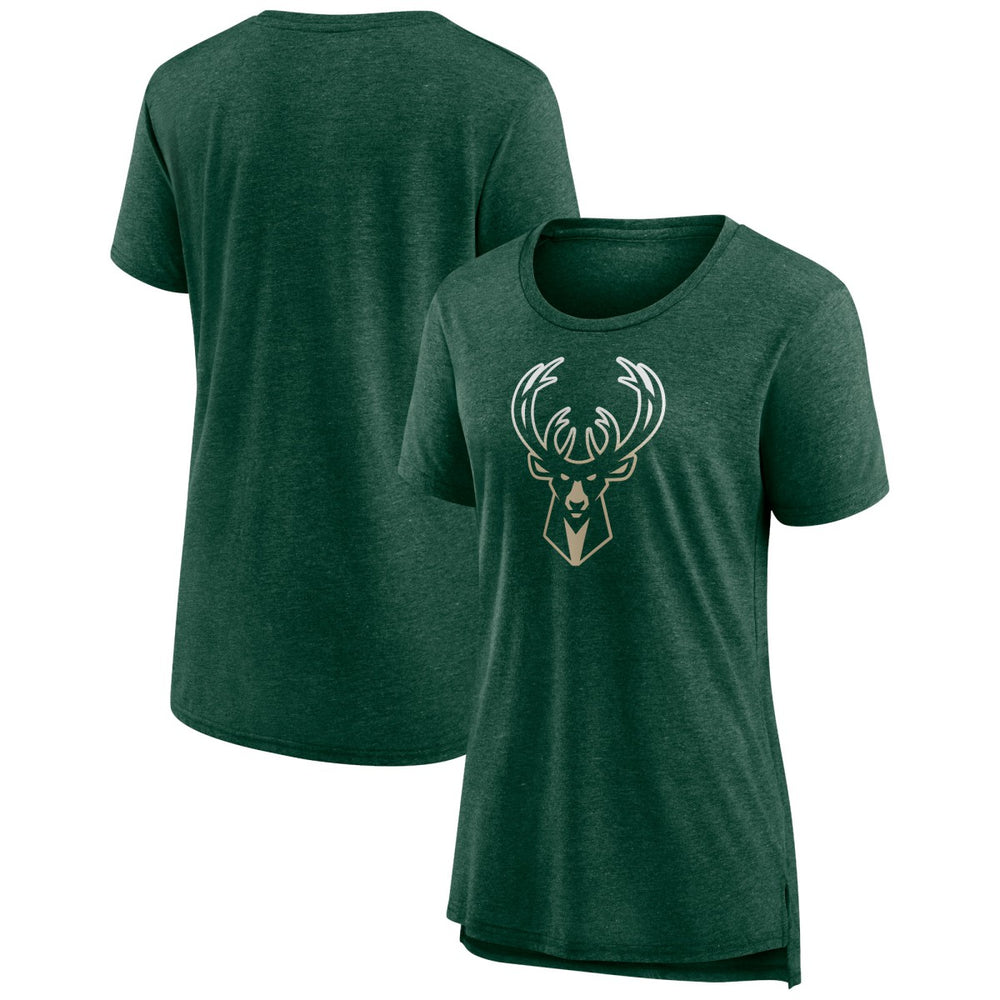 Milwaukee Bucks Women's Gradient Logo Tri-Blend T-Shirt Discount