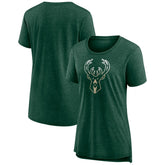 Milwaukee Bucks Women's Gradient Logo Tri-Blend T-Shirt Discount
