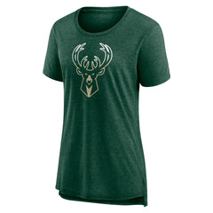 Milwaukee Bucks Women's Gradient Logo Tri-Blend T-Shirt Discount
