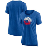 Philadelphia 76ers Women's Gradient Logo Tri-Blend T-Shirt Discount