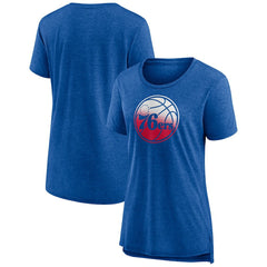 Philadelphia 76ers Women's Gradient Logo Tri-Blend T-Shirt Discount