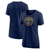 Denver Nuggets Women's Distressed Logo Tri-Blend T-Shirt sale On Sale