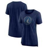 Minnesota Timberwolves Women's Distressed Logo Tri-Blend T-Shirt Discount