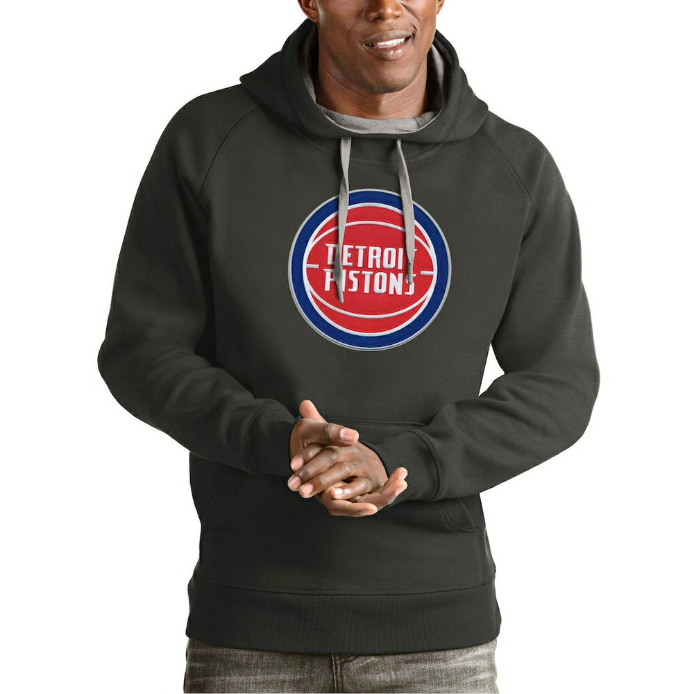 Detroit Pistons Antigua Team Logo Victory Pullover Hoodie sale On Sale