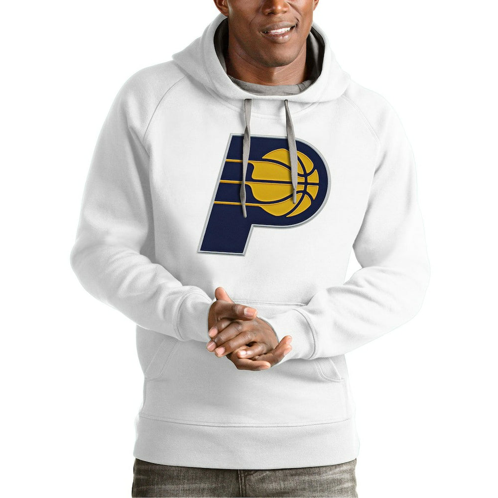 Indiana Pacers Antigua Team Logo Victory Pullover Hoodie On Sale
