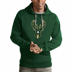 Milwaukee Bucks Antigua Team Logo Victory Pullover Hoodie Online