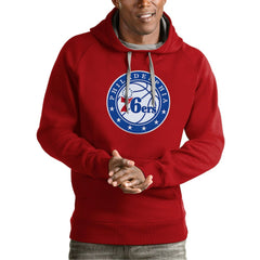 Philadelphia 76ers Antigua Team Logo Victory Pullover Hoodie On Sale