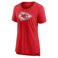Kansas City Chiefs Women's Throwback Team Logo Tri-Blend T-Shirt