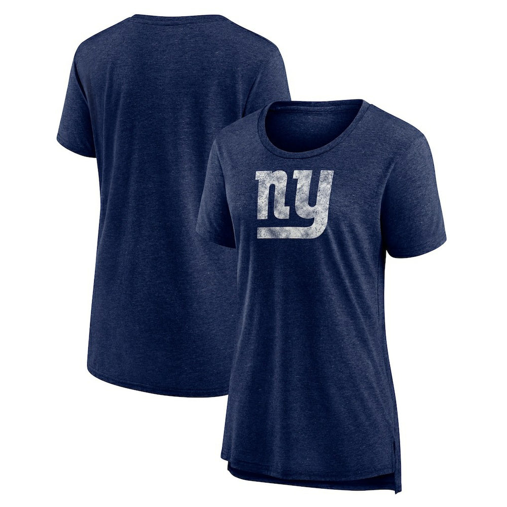 New York Giants Women's Throwback Team Logo Tri-Blend T-Shirt